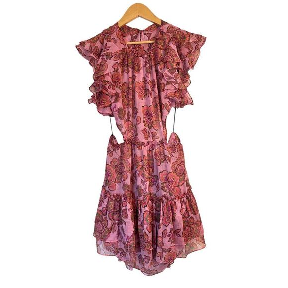 MISA Los Angeles Women's Flirty Floral Cutout Shahdi Mini Dress Size XL Pink NWT - Picture 2 of 10